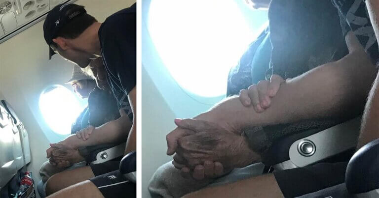Když letadlo vzlétne, 96letá žena zpanikaří – pak cizí muž udělal něco, co se dotklo všech!