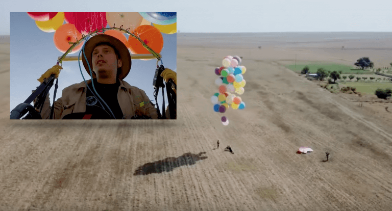 Naplnil 100 balónků heliem a pokusil se letět do nebe! Neuvěříte, jak to nakonec celé dopadlo!