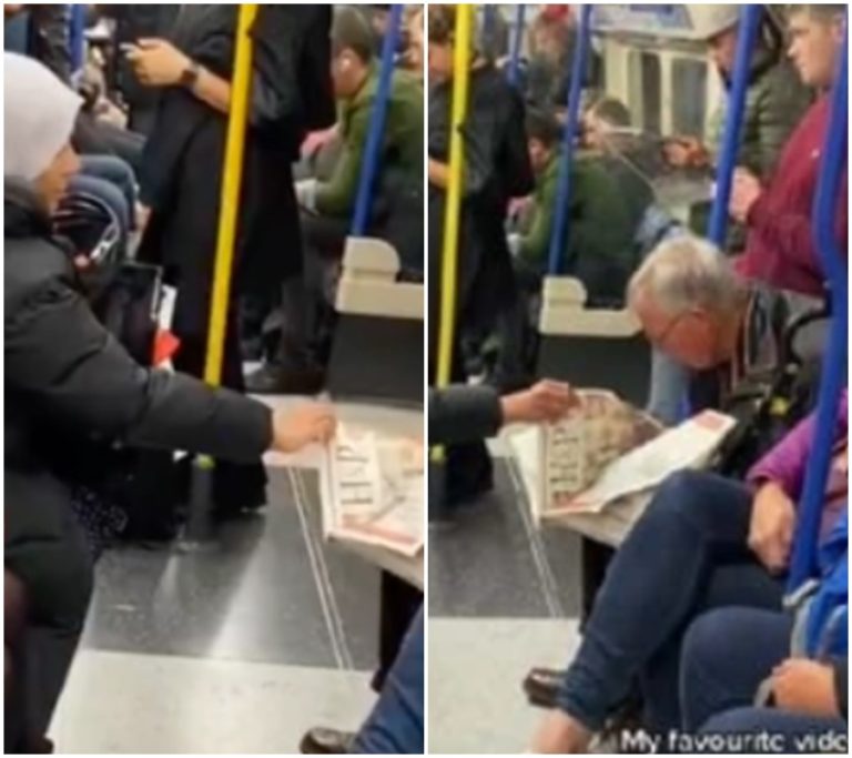 „Šokující scéna v metru: Žena drží noviny seniorovi s třesoucími se rukama kvůli Parkinsonově chorobě!“