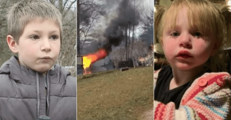 Statečný sedmiletý hrdina bez váhání vstoupil do plameny zachránit svou 22měsíční sestřičku