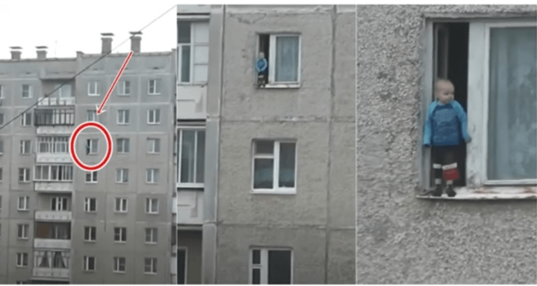 Horor na sídlišti za oknem: Dítě visící na parapetu panelákového bytu vyděsilo miliony lidí na internetu